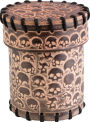 Skull Beige Leather Dice Cup