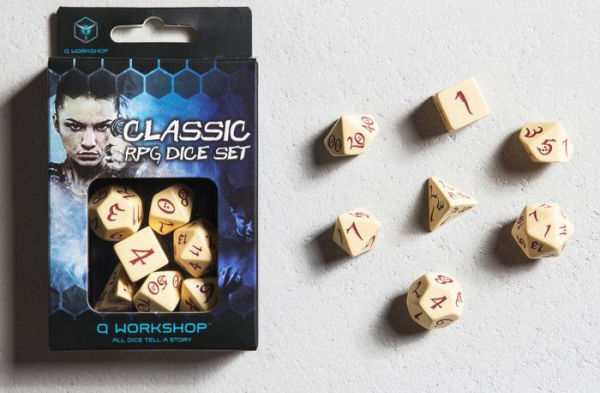 Classic RPG Beige and Burgundy Dice Set