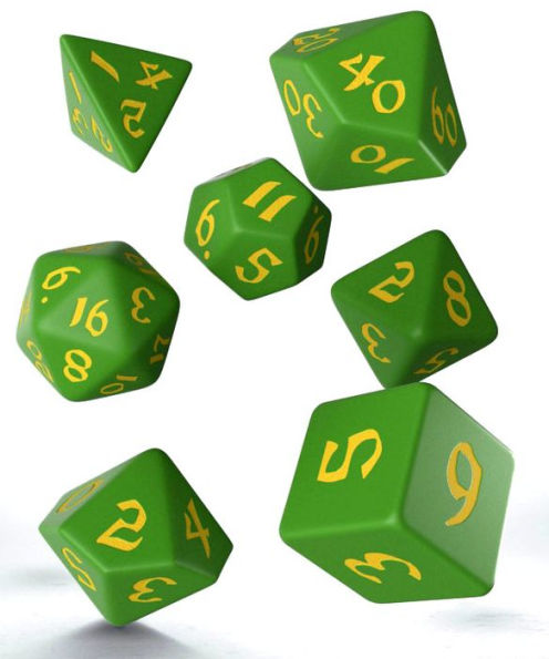 Classic Runic Green & yellow Dice Set