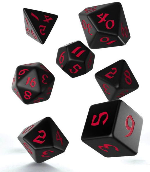 Classic Runic Black & red Dice Set