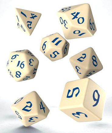 Classic Runic Beige & blue Dice Set