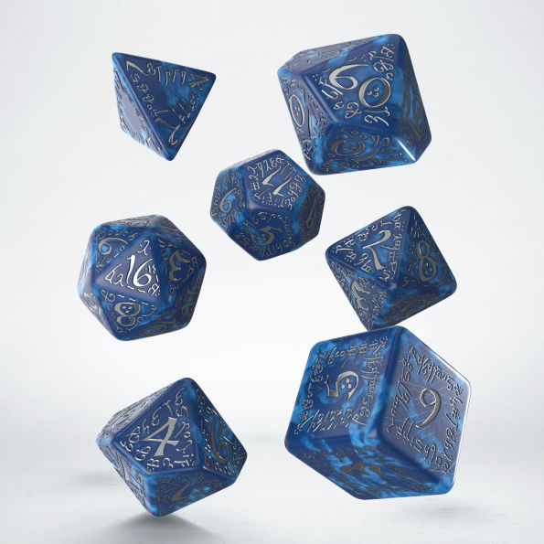 Elvish Cobalt & Silver Dice Set (B&N Exclusive)
