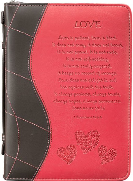 Love in Pink 1 Corinthians 13:4-8 Bible Cover