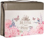 Alternative view 3 of Be Still And Know Psalm 46:10 Pink Rose Butterfly Faux Leather Bible Cover, XL