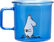 Title: Moomin Glass Mug Moomin, blue with quote