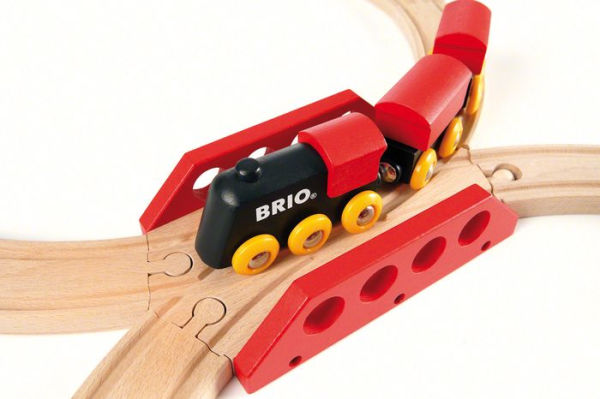 BRIO World Wooden Railway Train Set Old Steam Engine