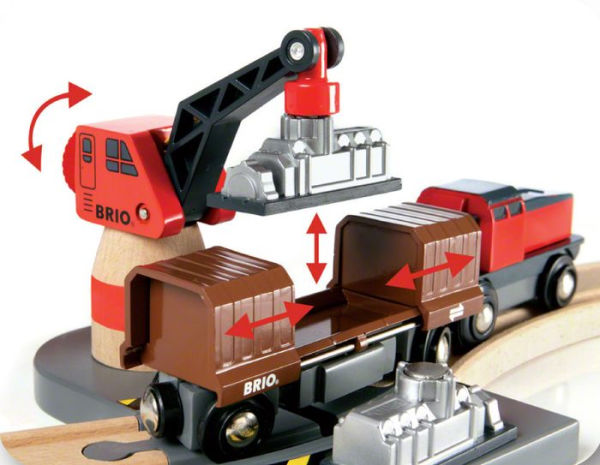 Brio World Wooden Railway Train Set - Cargo Harbour Set
