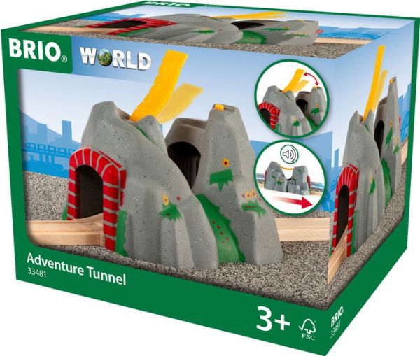 BRIO World Wooden Railway Train Set Adventure Tunnel