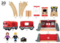 Alternative view 3 of BRIO World Wooden Railway Train Set Metro Railway Set