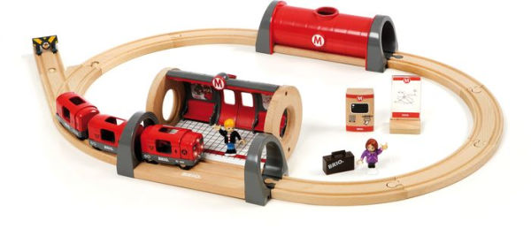 BRIO World Wooden Railway Train Set Metro Railway Set