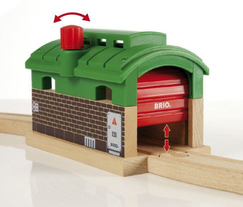 BRIO World Wooden Railway Train Set Train Garage