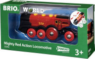 Title: BRIO World Wooden Railway Train Set Mighty Red Action Locomotive