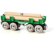 Alternative view 3 of BRIO World Wooden Railway Train Set Lumber Loading Wagon