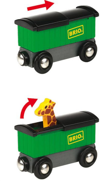 BRIO World Wooden Railway Train Set Safari Train