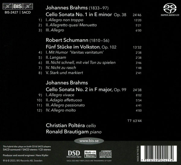Brahms: Cello Sonatas; Schumann: Fünf Stücke im Volkston