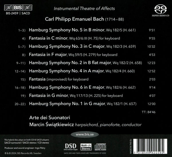 Instrumental Theatre of Affects: C.P.E. Bach - Hamburg Symphonies & Fantasias