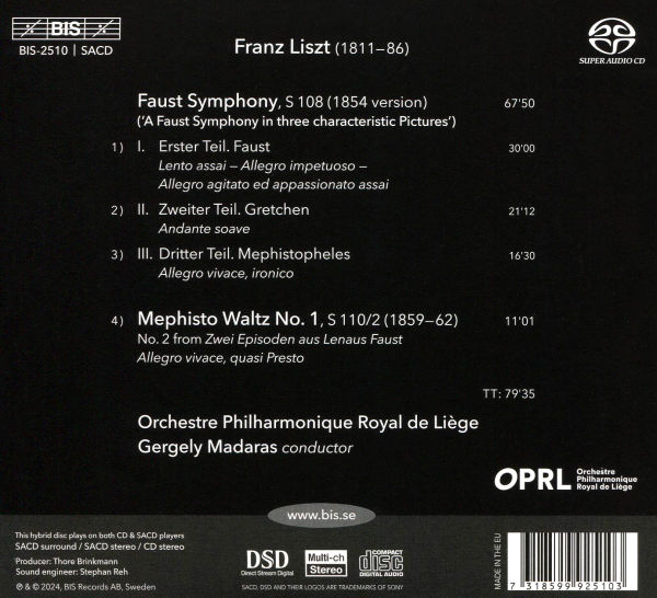 Liszt: Faust-Symphony; Mephisto Waltz No. 1
