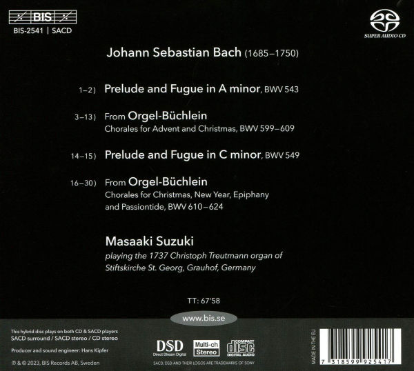 Masaaki Suzuki plays Bach Organ Works, Vol. 4 - Orgelbuchlein (I)