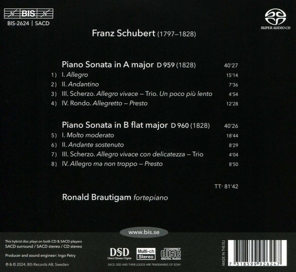 Franz Schubert: Sonatas in A major, D 959 & B flat major, D 960