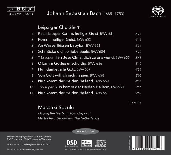 Masaaki Suzuki plays Bach Organ Works, Vol. 6 ¿ leipziger choräle (I) ¿