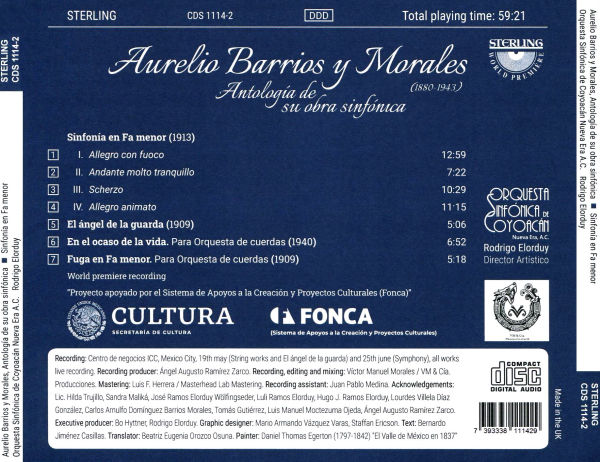 Aurelio Barrios y Morales: Antolog¿¿a de su obra sinf¿¿nica