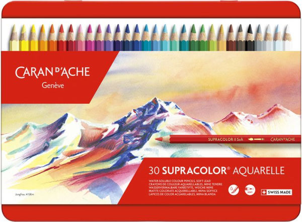 Supracolor Soft Water-Soluble Colored Pencils - 30 Assorted Colors