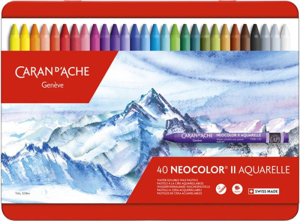 Neocolor II Water-Soluble Pastels - 40 Assorted Colors