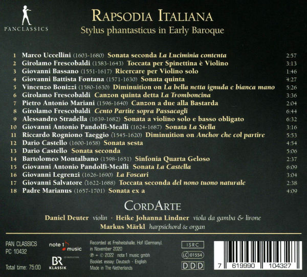 Rapsodia Italiana: Stylus phantasticus in Eaarly Baroque