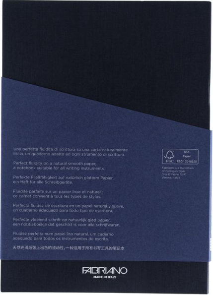 Ecoqua Plus Journal, A5, Glue-Bound, Lined, Navy