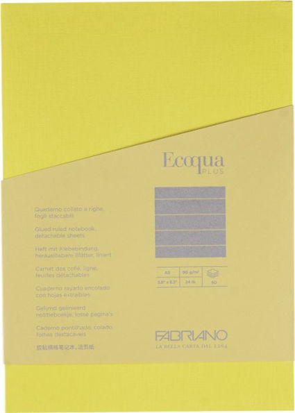 Ecoqua Plus Journal, A5, Glue-Bound, Lined, Yellow