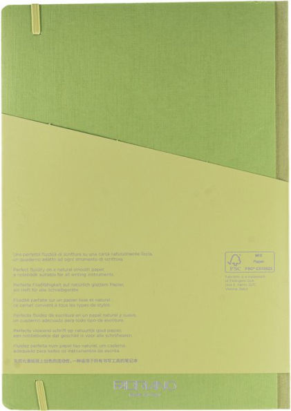 Ecoqua Plus Journal, A4, Fabric-Bound, Dotted, Lime