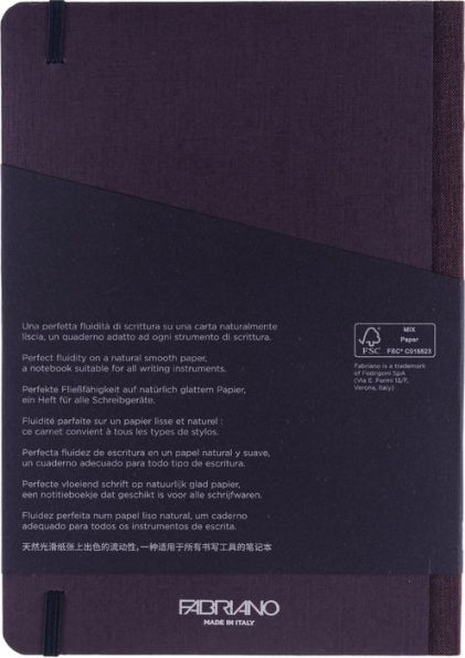 Ecoqua Plus Journal, A5, Fabric-Bound, Dotted, Wine