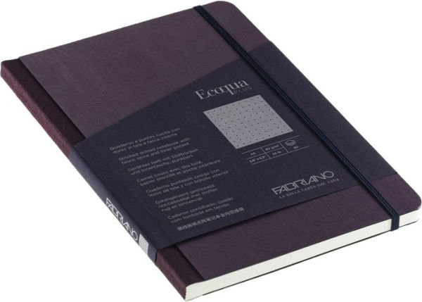 Ecoqua Plus Journal, A5, Fabric-Bound, Dotted, Wine