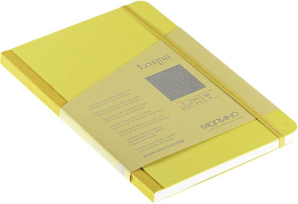 Ecoqua Plus Journal, A5, Fabric-Bound, Dotted, Yellow