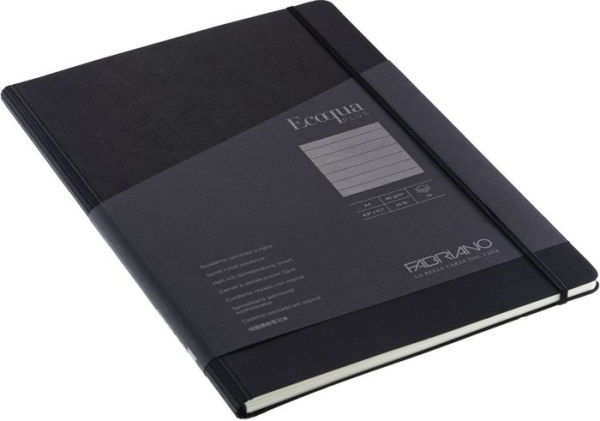 Ecoqua Plus Journal, A4, Hidden Spiral-Bound, Lined, Black