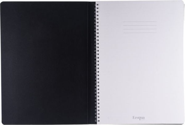 Ecoqua Plus Journal, A4, Hidden Spiral-Bound, Lined, Black