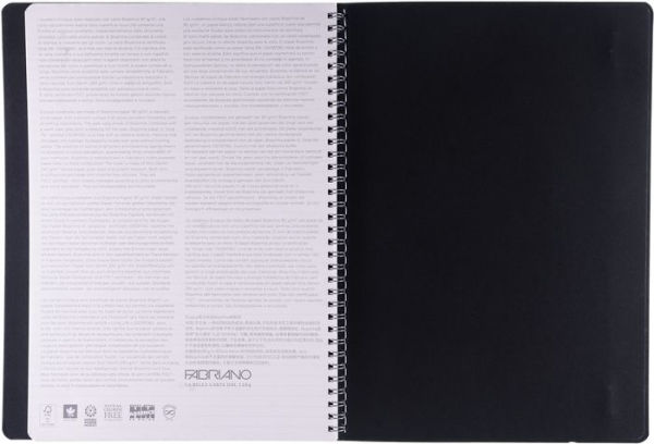 Ecoqua Plus Journal, A4, Hidden Spiral-Bound, Lined, Black