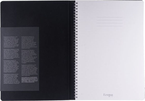 Ecoqua Plus Journal, A4, Hidden Spiral-Bound, Lined, Black