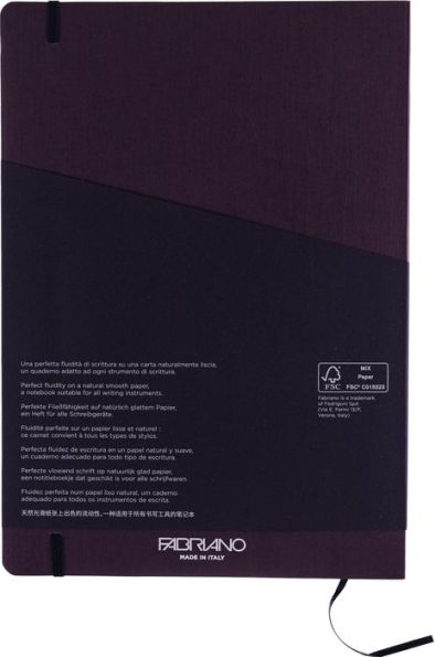 Ecoqua Plus Journal, A4, Stitch-Bound, Lined, Wine