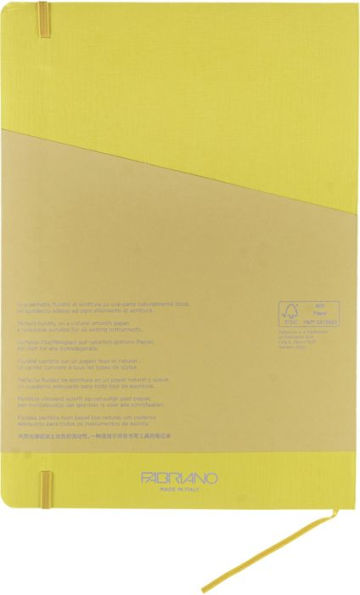 Ecoqua Plus Journal, A4, Stitch-Bound, Lined, Yellow