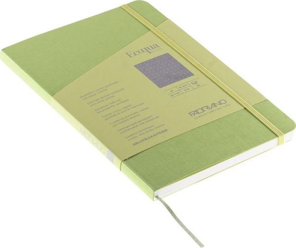 Ecoqua Plus Journal, A5, Stitch-Bound, Dotted, Lime