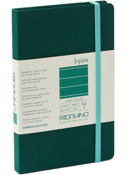 Ispira Journal, 3.5 x 5.5, Hard-Cover, Lined, Green