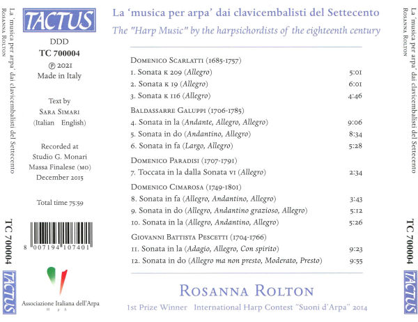 La Musica 'per arpa' dai clevicembalisti del Settecento