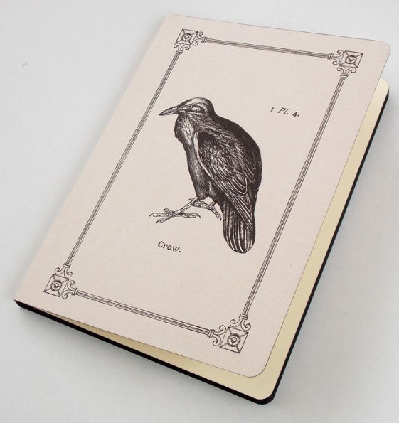 Notebook A5, Soft Cover/Black Edge Crow design