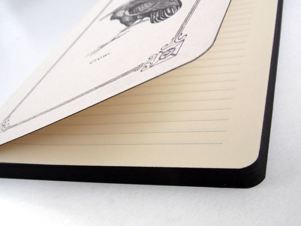 Notebook A5, Soft Cover/Black Edge Crow design