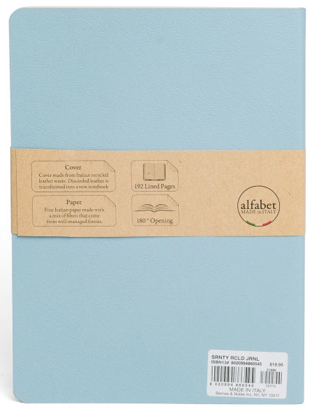 Serenity Blue Recycled Leather Journal