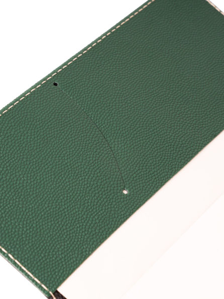 2026 Green Montly Pocket Planner in Italian Bonded Leather