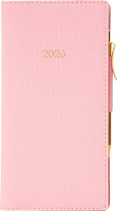 Title: 2026 Pink Weekly Pocket Planner in Italian Bonded Leather