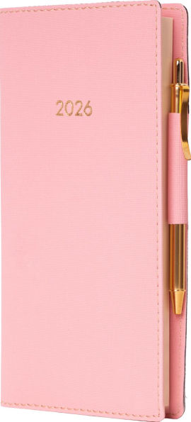 2026 Pink Weekly Pocket Planner in Italian Bonded Leather