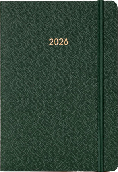2026 Green Daily Soft Bound Planner in Italian Bonded Leather